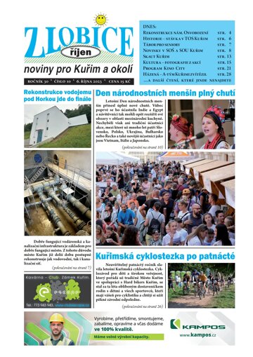 Obálka e-magazínu Zlobice – noviny pro Kuřim a okolí 10/2023
