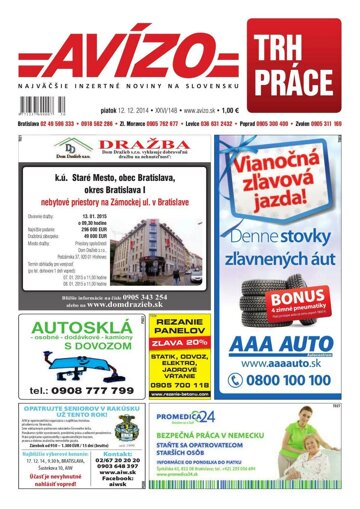 Obálka e-magazínu Avízo148 (12.12.2014)