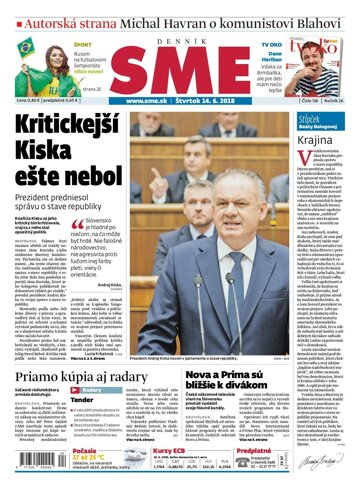 Obálka e-magazínu SME 14.6.2018