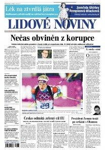 Obálka e-magazínu Lidové noviny 12.2.2014