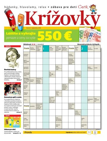 Obálka e-magazínu Krížovky 3. 9. 2016