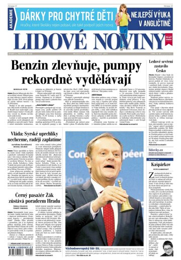 Obálka e-magazínu Lidové noviny 2.12.2014