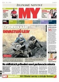 Obálka e-magazínu MY Žilinské noviny 12/5/18.5.2014