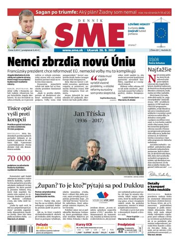 Obálka e-magazínu SME 26.9.2017