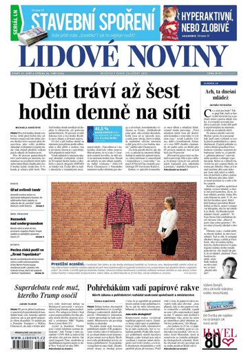 Obálka e-magazínu Lidové noviny 27.9.2016