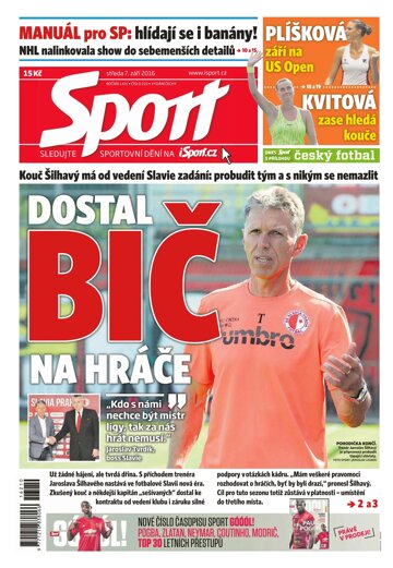 Obálka e-magazínu Sport 7.9.2016