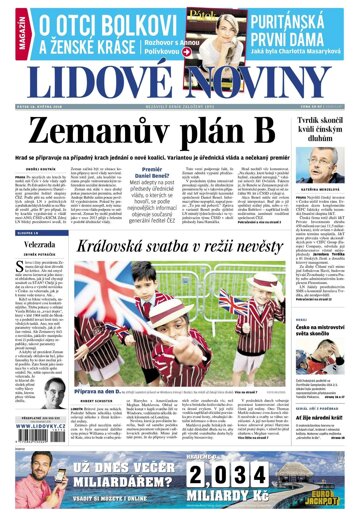 Obálka e-magazínu Lidové noviny 18.5.2018