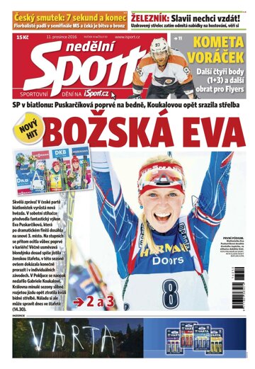 Obálka e-magazínu Nedělní Sport 11.12.2016