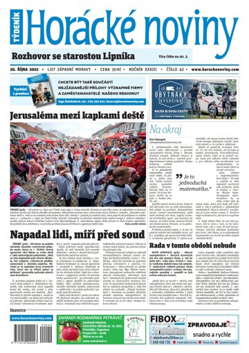 Obálka e-magazínu Horácké Noviny Čtvrtek 20.10.2022 č. 042