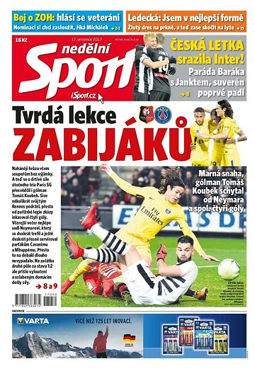 Obálka e-magazínu Nedělní Sport 17.12.2017