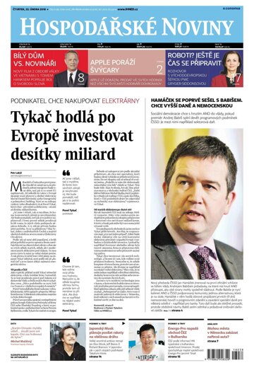 Obálka e-magazínu Hospodářské noviny 038 - 22.2.2018