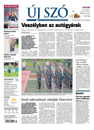 Obálka e-magazínu Új Szó 10.11.2017