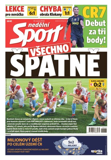 Obálka e-magazínu Nedělní Sport 19.8.2018