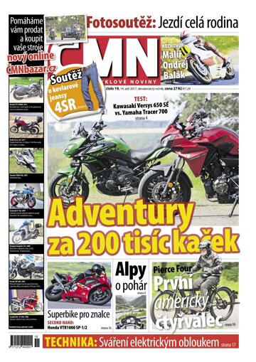 Obálka e-magazínu ČESKÉ MOTOCYKLOVÉ NOVINY 19/2017