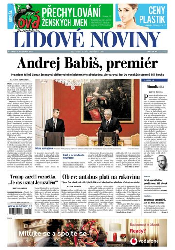 Obálka e-magazínu Lidové noviny 7.12.2017