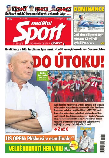 Obálka e-magazínu Nedělní Sport 4.9.2016