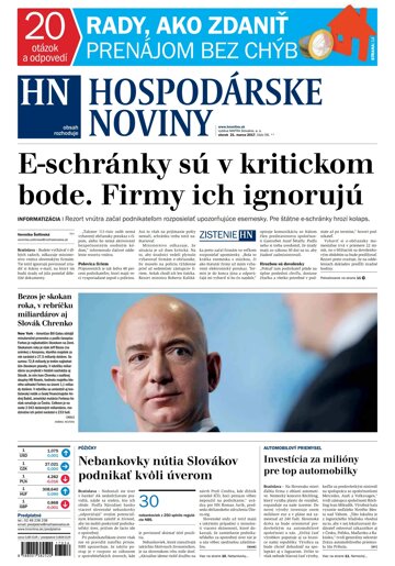 Obálka e-magazínu Hospodárske noviny 21.03.2017