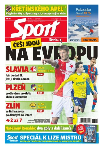 Obálka e-magazínu Sport 14.9.2017