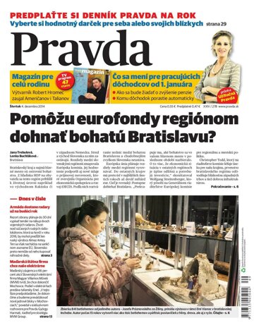 Obálka e-magazínu Pravda 4. 12. 2014