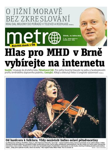 Obálka e-magazínu METRO XXL Brno 21.1.2015