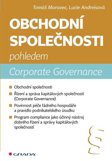 Obálka knihy Obchodní společnosti pohledem Corporate Governance