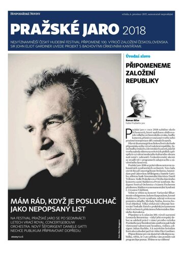 Obálka e-magazínu Hospodářské noviny - příloha 235 - 6.12.2017 příloha Pražské jaro