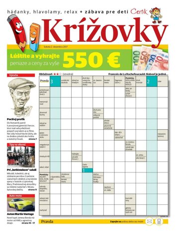 Obálka e-magazínu Krížovky 2. 12. 2017