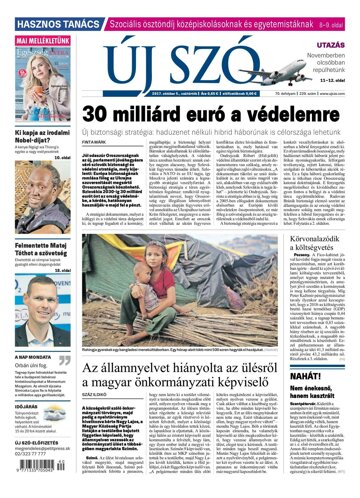 Obálka e-magazínu Új Szó 5.10.2017