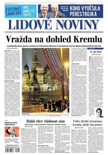 Obálka e-magazínu Lidové noviny 2.3.2015