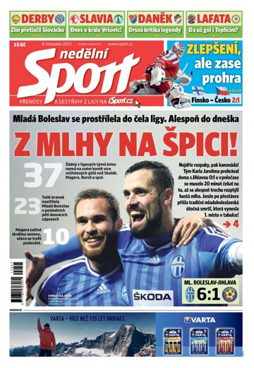 Obálka e-magazínu Nedělní Sport 8.11.2015