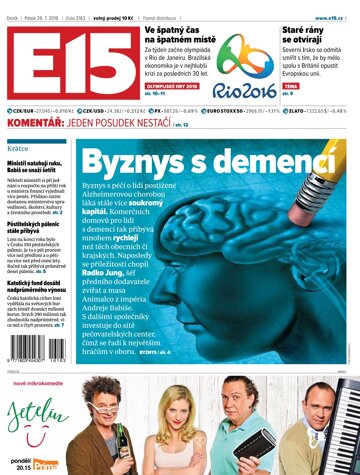 Obálka e-magazínu E15 29.7.2016