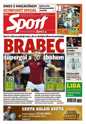 Obálka e-magazínu Sport 26.8.2016