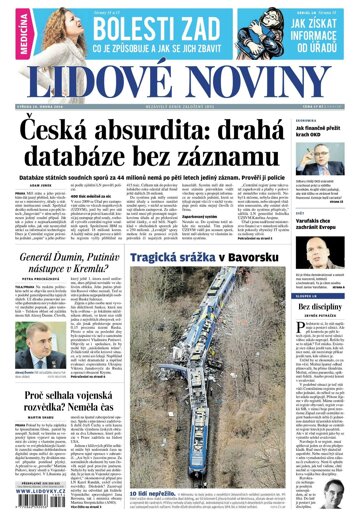 Obálka e-magazínu Lidové noviny 10.2.2016