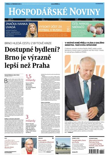 Obálka e-magazínu Hospodářské noviny 136 - 18.7.2018