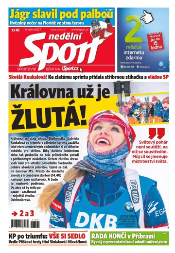 Obálka e-magazínu Nedělní Sport 8.1.2017