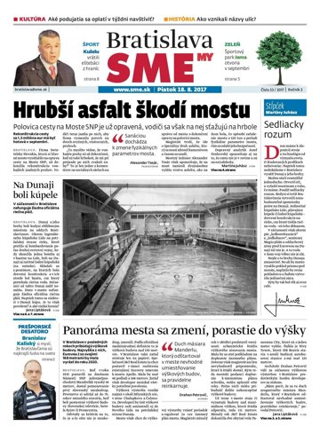Obálka e-magazínu SME MY Bratislava 18/8/2017
