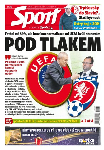 Obálka e-magazínu Sport 13.12.2017