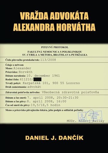Obálka knihy Vražda advokáta Alexandra Horvátha