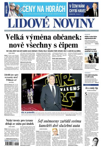 Obálka e-magazínu Lidové noviny 17.12.2015