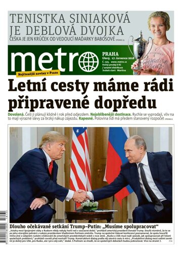 Obálka e-magazínu deník METRO 17.7.2018