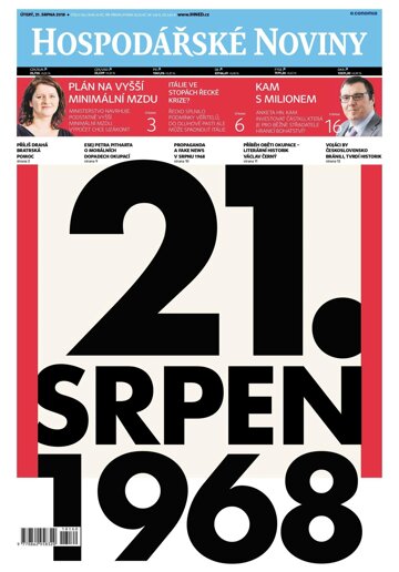 Obálka e-magazínu Hospodářské noviny 160 - 21.8.2018