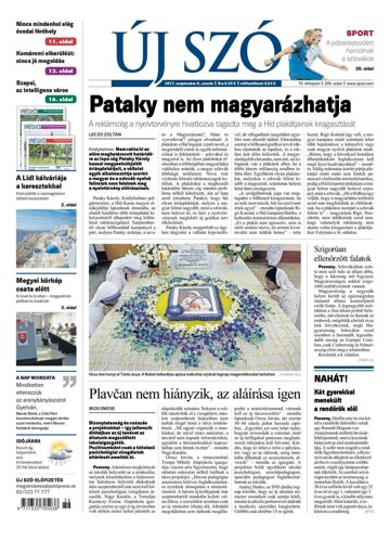 Obálka e-magazínu Új Szó 6.9.2017