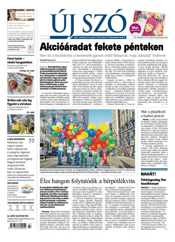 Obálka e-magazínu Uj Szó 24/11/2017