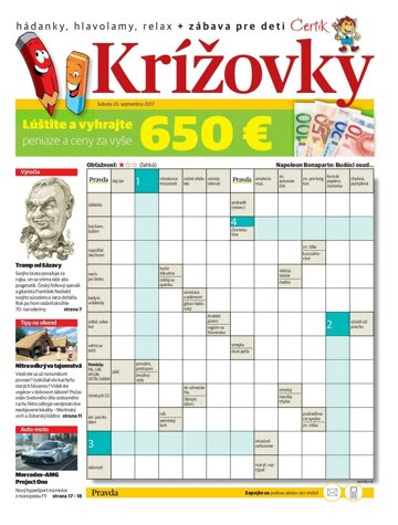 Obálka e-magazínu Krížovky 23.9.2017