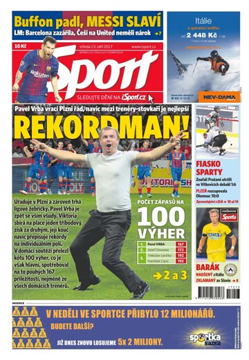 Obálka e-magazínu Sport 13.9.2017
