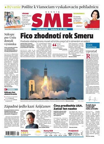 Obálka e-magazínu SME 6.12.2014