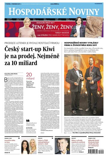 Obálka e-magazínu Hospodářské noviny 236 - 7.12.2017