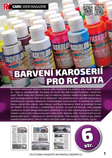 Obálka e-magazínu Barvení karoserií pro rc auta