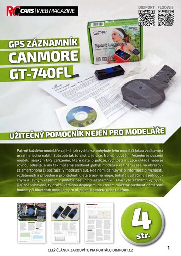 Obálka e-magazínu GPS záznamník Canmore GT-740F L