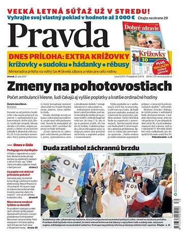 Obálka e-magazínu Pravda 25. 7. 2017